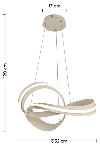 ZÁVĚSNÉ LED SVÍTIDLO, 52/52/120 cm Novel - Závěsná LED svítidla