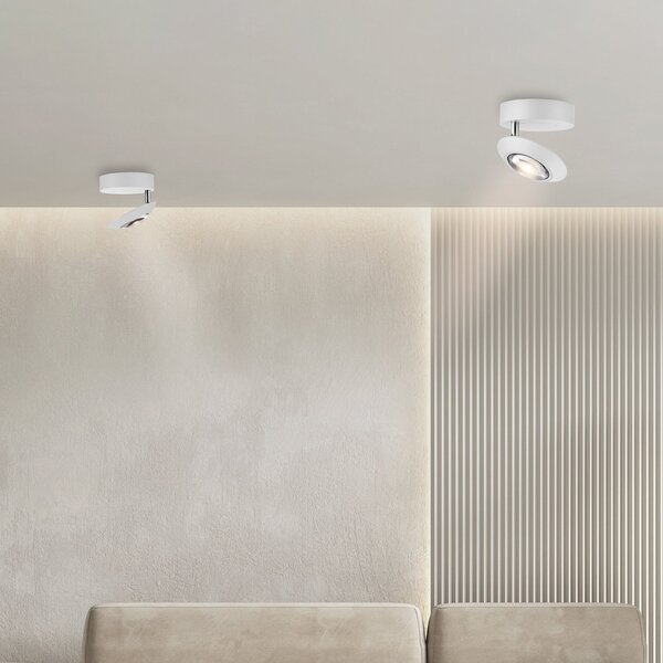 Stropní Lampa PURE, Oculis, stmívatelné, Bílá, Obývací pokoj, Kov, Moderní