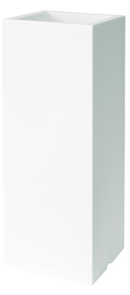 Plust - Designový květináč KUBE HIGH SLIM, 25 x 25 x 70 cm - bílý