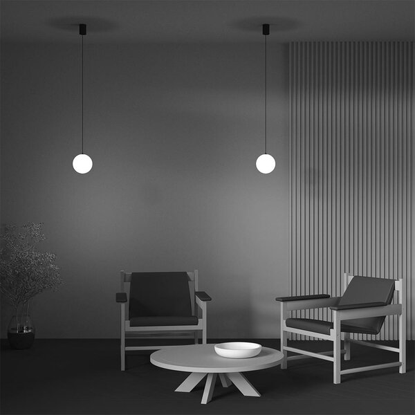 Maytoni Závěsné LED svítidlo LUNA, 5W, 4000K, Ø 10 cm, v. 220 cm, CRI90