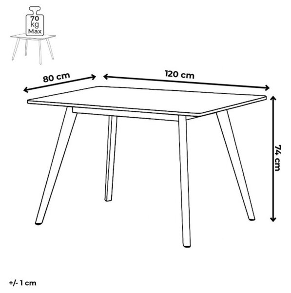 Jídelní stůl DT-304 bílý / naturální