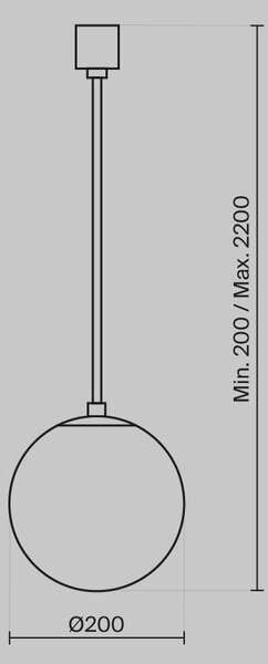 Maytoni Závěsné LED svítidlo LUNA, 5W, 4000K, Ø 20 cm, v. 230 cm, CRI90