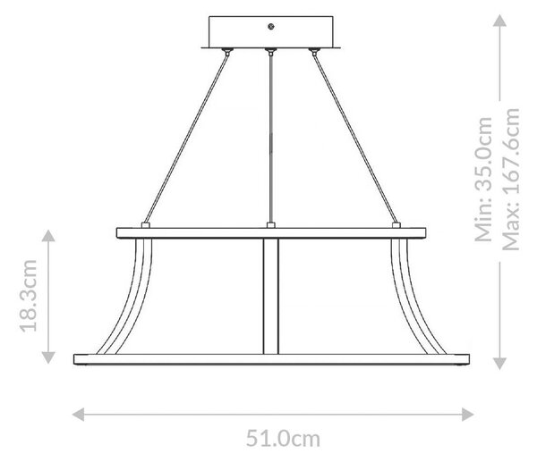 ZÁVĚSNÉ LED SVÍTIDLO, 54 W, 51/35/35 cm Elstead Lighting - Závěsná LED svítidla