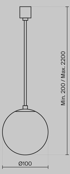 Maytoni Závěsné LED svítidlo LUNA, 5W, 4000K, Ø 10 cm, v. 220 cm, CRI90