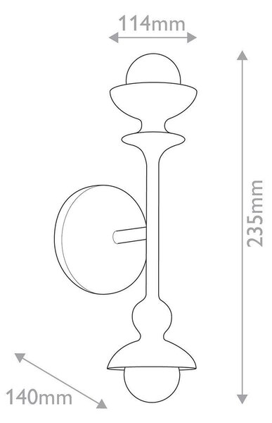 NÁSTĚNNÉ SVÍTIDLO, 23,5/11,4/14 cm Elstead Lighting - Bodová světla