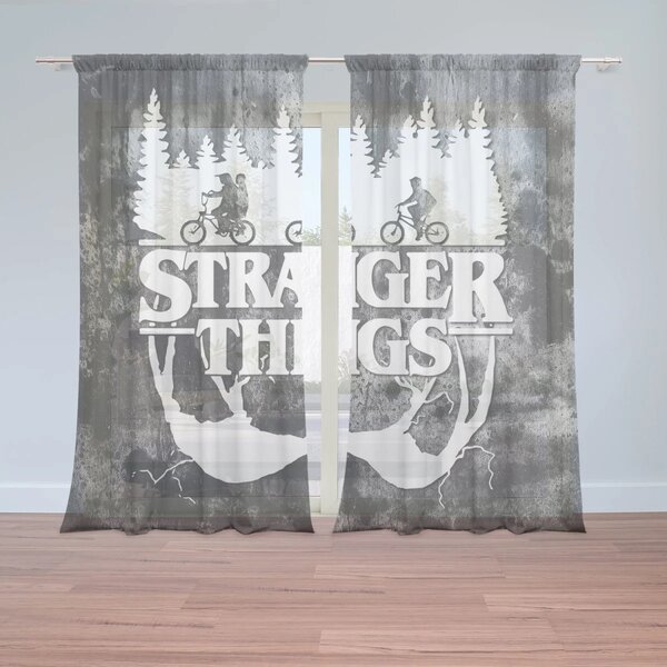 Sablio Záclony Stranger Things White: 2ks 150x250cm