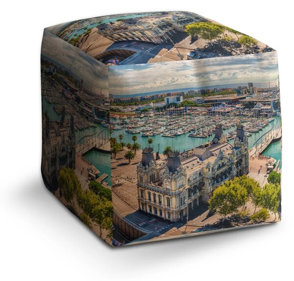 Sablio Taburet Cube Barcelona Přístav - 40x40x40 cm