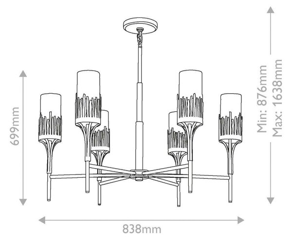 LUSTR, 87,6/83,8/83,8 cm Elstead Lighting - Lustry