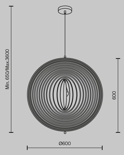 Maytoni Závěsné svítidlo ROOTS, 1xE27, Ø 60 cm