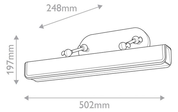 NÁSTĚNNÉ LED SVÍTIDLO, 19,7/50,2/24,8 cm Elstead Lighting - Nástěnná svítidla