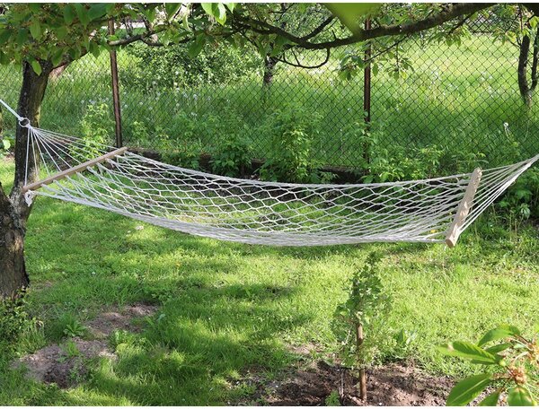 Bílá houpací síť GARDEN