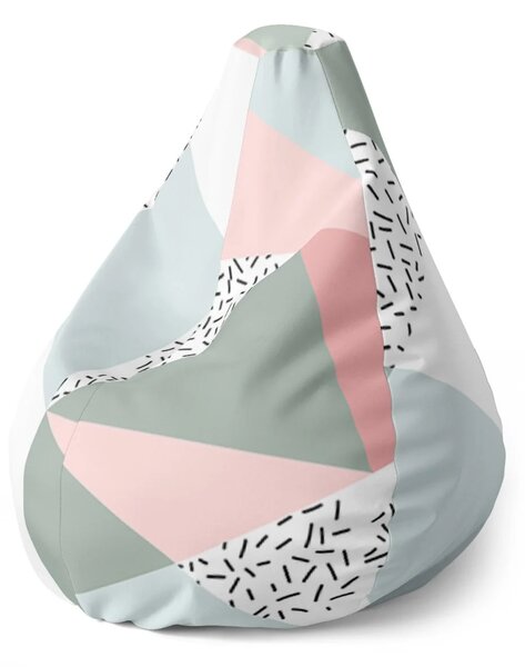 Sablio Sedací vak Pear Obrazce v něžných barvách - 70 x 95 x 15 cm