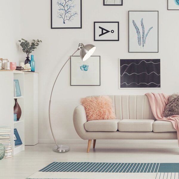 Rabalux 5593 Otto Moderní stojací lampa | E27 | Bílá | Chrom | Kov - r-5593