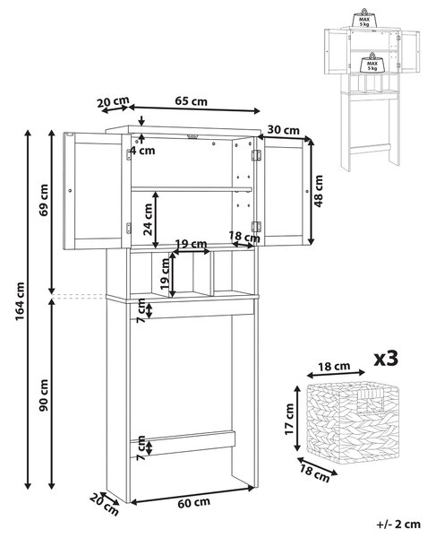Skříňka do koupelny PACLLON 65 cm Bílá