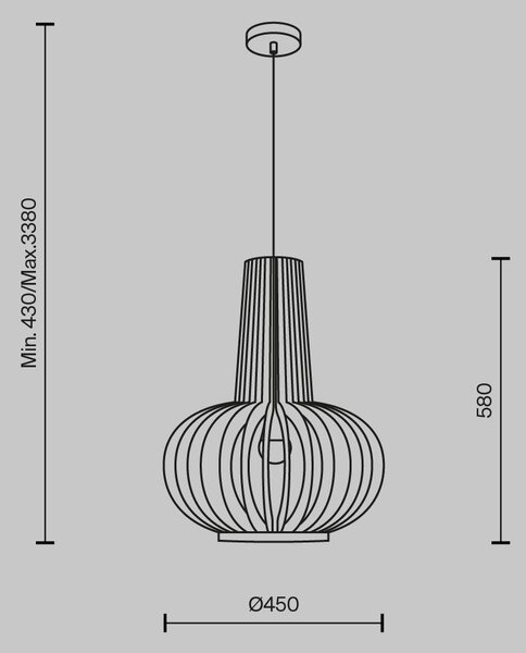 Maytoni Závěsné svítidlo ROOTS, 1xE27, Ø 35 cm