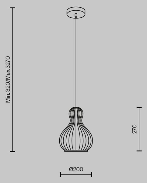 Maytoni Závěsné svítidlo ROOTS, 1xE27, Ø 20 cm