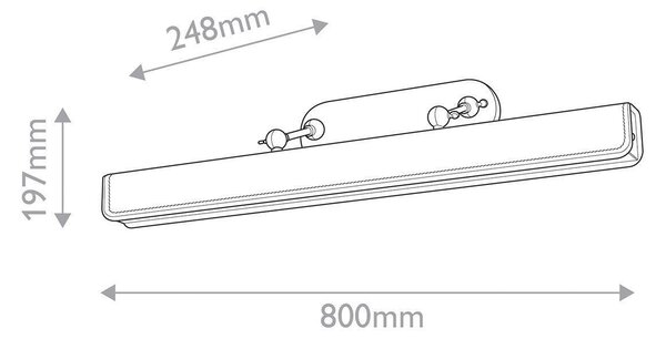 NÁSTĚNNÉ LED SVÍTIDLO, 19,7/80/24,8 cm Elstead Lighting - Nástěnná svítidla