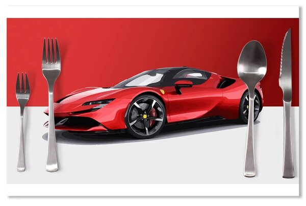 Sablio Prostírání Ferrari na červenobílé: 40x30cm