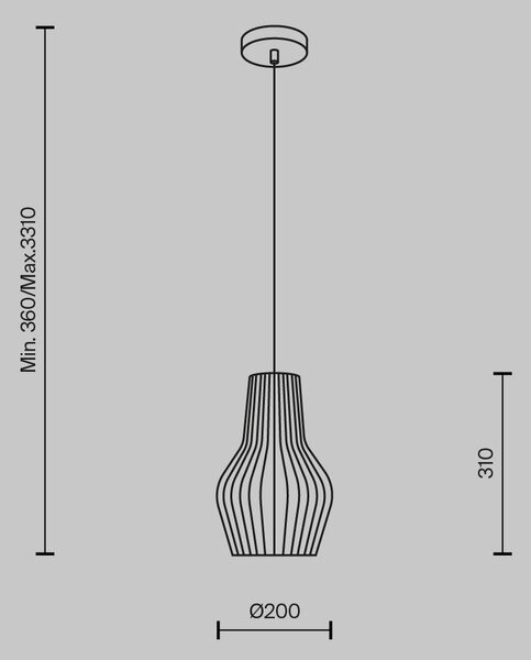 Maytoni Závěsné svítidlo ROOTS, 1xE27, Ø 20 cm