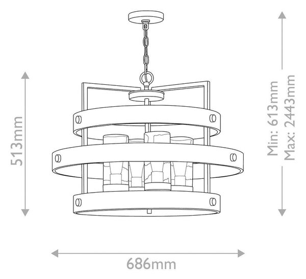LUSTR, 61,3/68,6/68,6 cm Elstead Lighting - Lustry