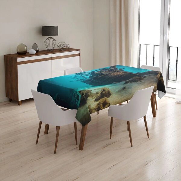 Sablio Ubrus Vrak dřevěné lodi na dně moře - 90x90 cm