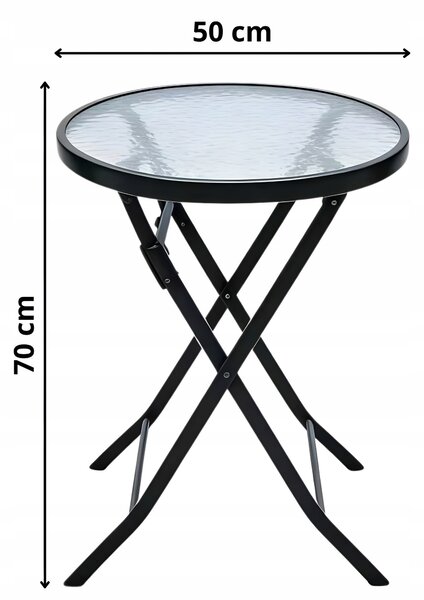 TRENDIE Balkonový set nábytku - stolek s průměrem 50 cm + 2 židle