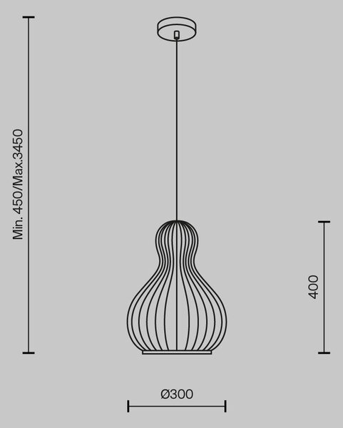 Maytoni Závěsné svítidlo ROOTS, 1xE27, Ø 30 cm