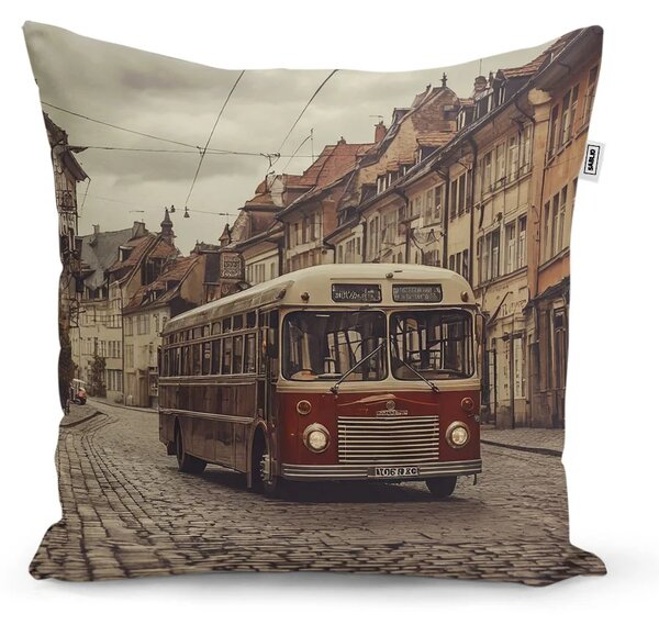 Sablio Polštář Historický autobus - 40x40 cm