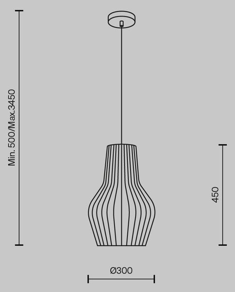 Maytoni Závěsné svítidlo ROOTS, 1xE27, Ø 30 cm
