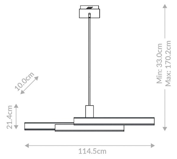 ZÁVĚSNÉ LED SVÍTIDLO, 74 W, 33/114,5/10 cm Elstead Lighting - Závěsná LED svítidla