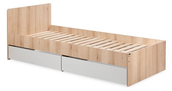 Dětská postel 90x200 AGIRA se šuplíkem - buk / šedá