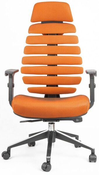 MERCURY židle FISH BONES PDH černý plast, oranžová SH05