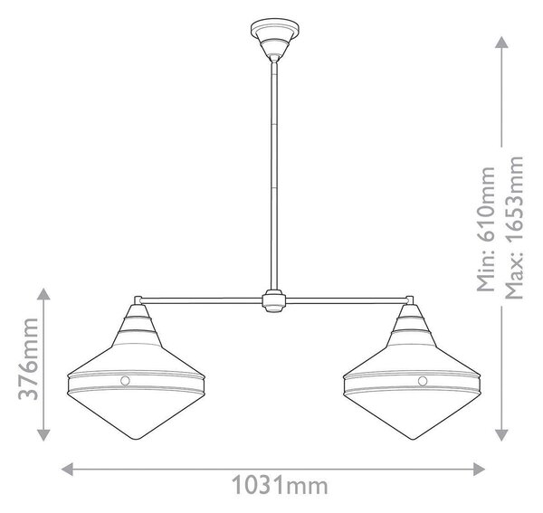 ZÁVĚSNÉ SVÍTIDLO, 37,6/103,1/34,3 cm Elstead Lighting - Závěsná světla