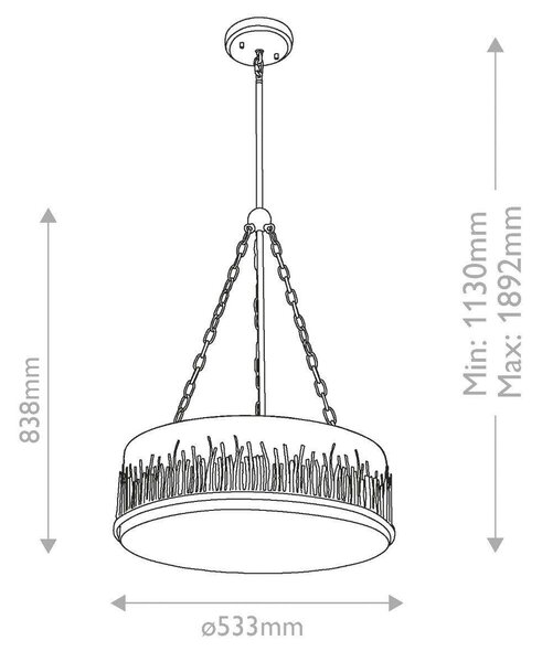 ZÁVĚSNÉ SVÍTIDLO, 113/53,3/53,3 cm Elstead Lighting - Závěsná světla