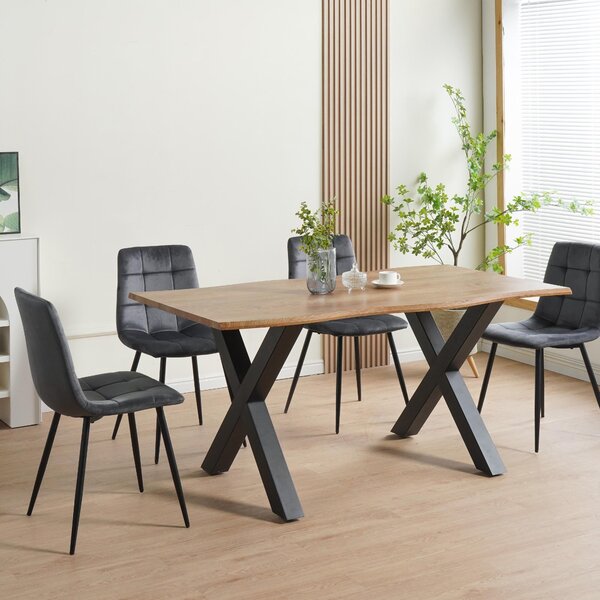 Jídelní židle Albatros sada 4 ks BORA antracit - Pohodlná čalouněná židle pro moderní a stylový design u jídelního stolu - Kuchyňská židle nebo židle do jídelny s vysokou nosností až 110 kg