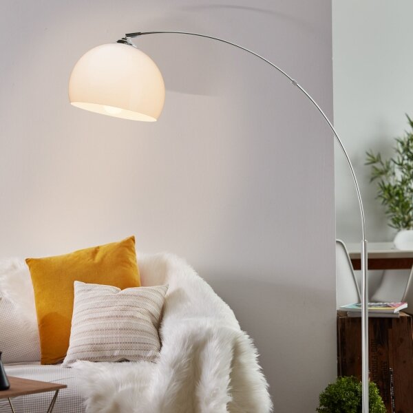 Brilliant - Stojací lampa VESSA 1xE27/60W/230V lesklý chrom/bílá