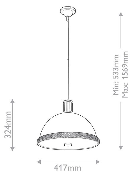 ZÁVĚSNÉ SVÍTIDLO, 32,4/41,7 cm Elstead Lighting - Závěsná světla