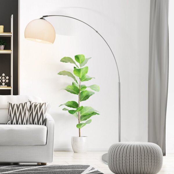 Brilliant - Stojací lampa VESSA 1xE27/60W/230V lesklý chrom/bílá