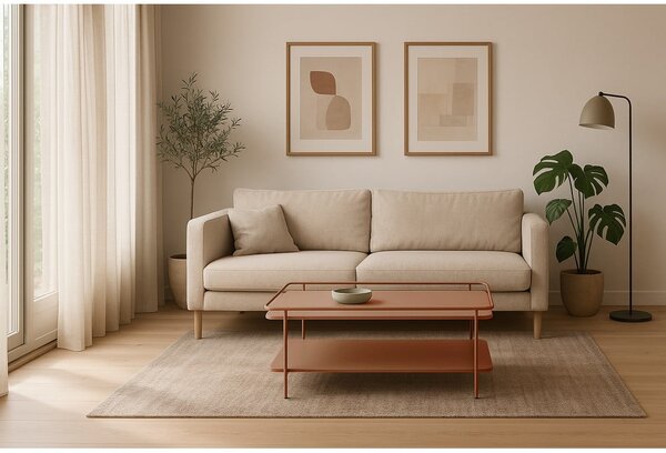 Kovový konferenční stolek v terakotové barvě 55x110 cm Yuba – Unique Furniture
