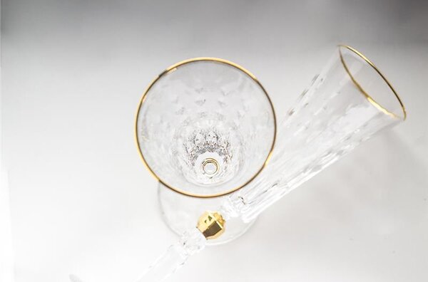 BOHEMIA PRESTIGE CONTE GOLD SKLENICE NA ŠAMPAŇSKÉ 170ML SADA 6 KS