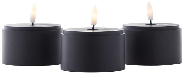 Brilliant - SADA 3x LED Svíčka BOUGIE LED/2xAA IP44 černá/kouřová