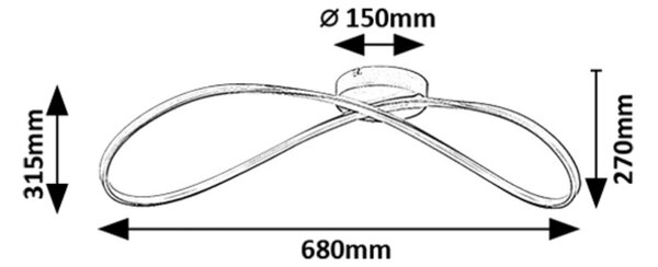 Rabalux 98072116 LED přisazené stropní svítidlo Castiel | 30W integrovaný LED zdroj | 1900lm | 3000K