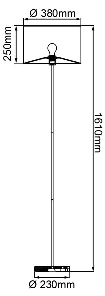 Brilliant - Stojací lampa WIMEA 1xE27/52W/230V černá/béžová