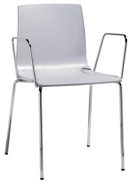 SCAB - Židle ALICE s područkami - šedá/chrom
