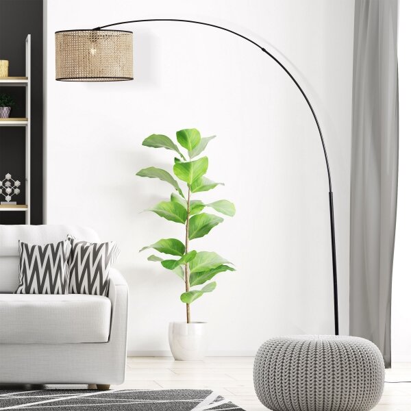 Brilliant - Stojací lampa WILEY 1xE27/60W/230V černá/béžová