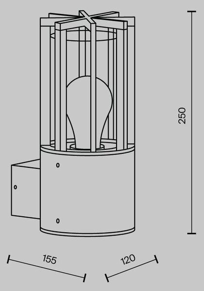 Maytoni Venkovní nástěnné svítidlo BARREL, 1xE27, v. 25 cm, IP54
