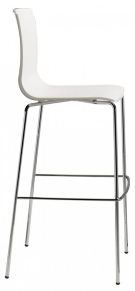SCAB - Barová židle ALICE nízká - bílá/chrom