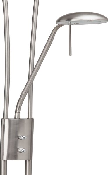 Brilliant - LED Stmívatelná stojací lampa FINN 2xLED/13W/230V matný chrom