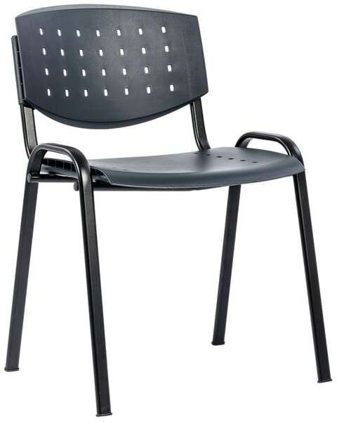 ALBA konferenční plastová židle LAYER šedá/ černá kostra