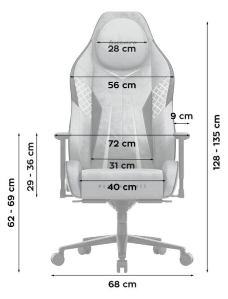 Sametová herní židle Force 8.3 Grey